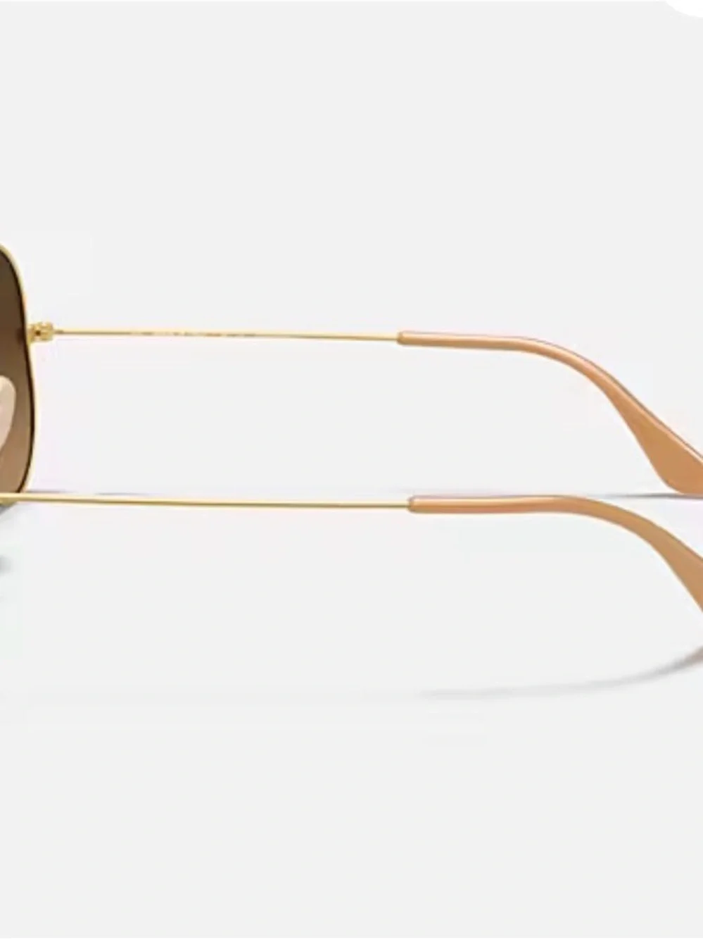 Ray-Ban Matte Gold Frame Aviator Sunglasses w/ Brown Gradient Lenses New In Box